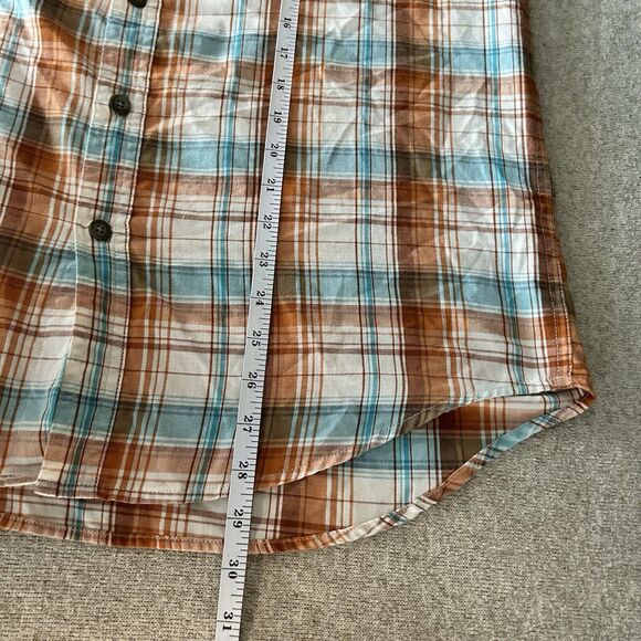 Wolverine Boots Button Up Shirt Mens Medium Plaid Button Collar Roll Sleeve - Picture 10 of 12